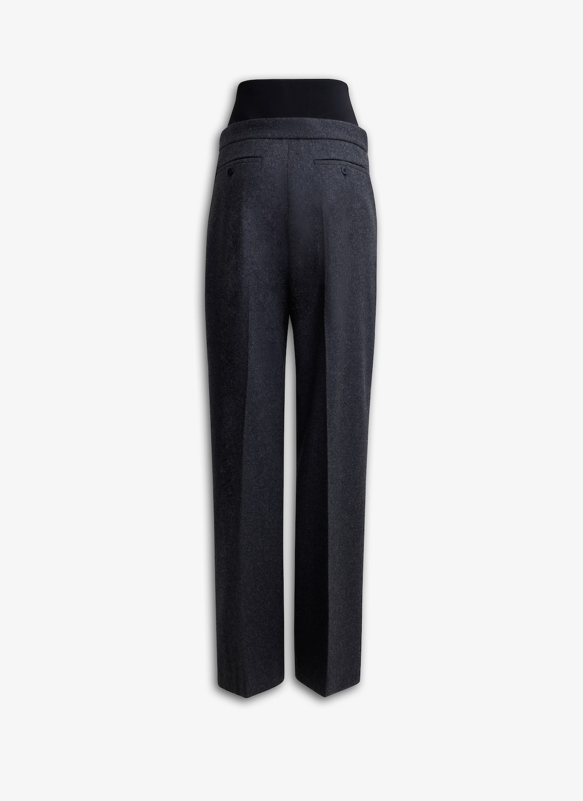 FLANNEL PANTS WITH KNITTED WAISTBAND ALAÏA CHARCOAL FLANNEL PANTS WITH KNITTED WAISTBAND